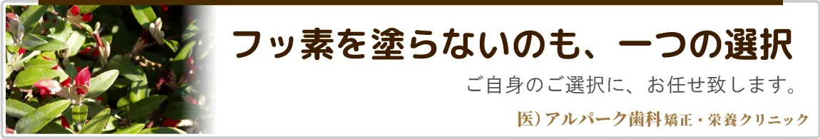 フッ素を塗らないのも、一つの選択